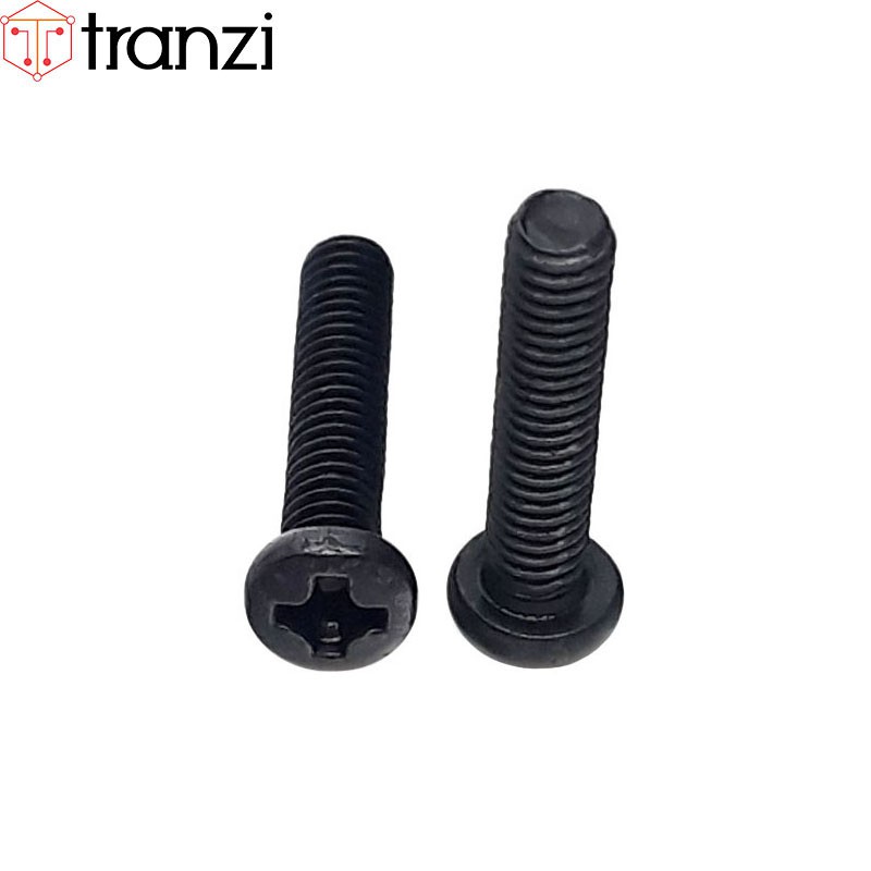 Vít bake đầu cầu thân bu lông mạ đen M2,5x12 - túi 50 cái