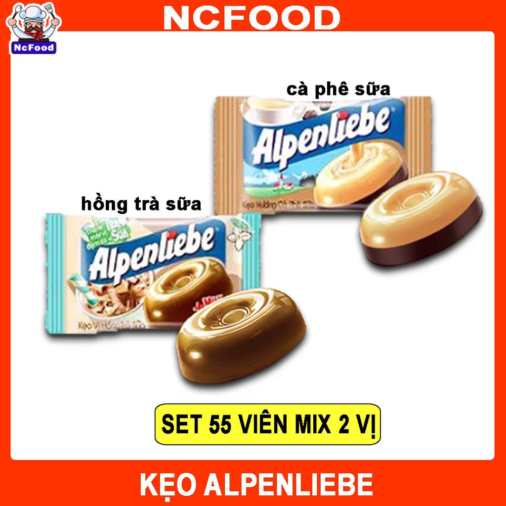 ( 55 VIÊN ) Kẹo ALPENLIEBE vị HỒNG TRÀ SỮA / CÀ PHÊ SỮA ( Mix)