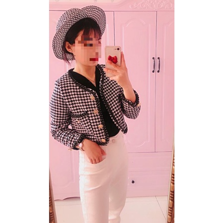 Áo dạ tweed nữ dáng ngắn siêu đẹp hàng Quảng Châu loại 1