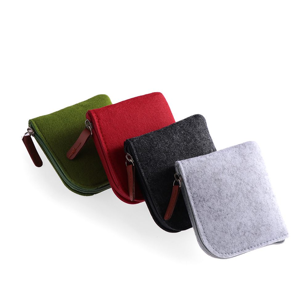 UPSTOP Ví đựng thẻ tín dụng/chìa khóa/tiền lẻ vải nỉ màu trơn mini nhiều màu tùy chọn dành cho nam và nữ