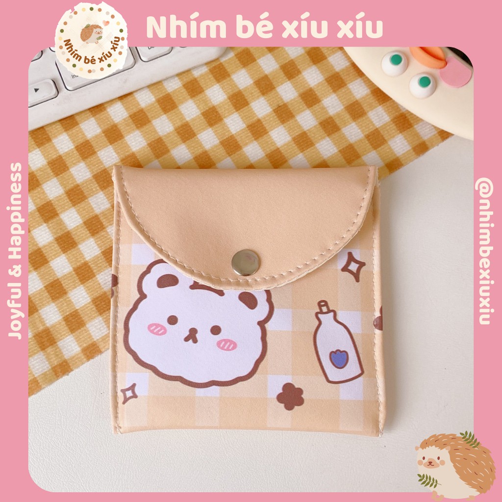 Túi cúc bấm ví mini đựng đồ cá nhân cute tiện lợi