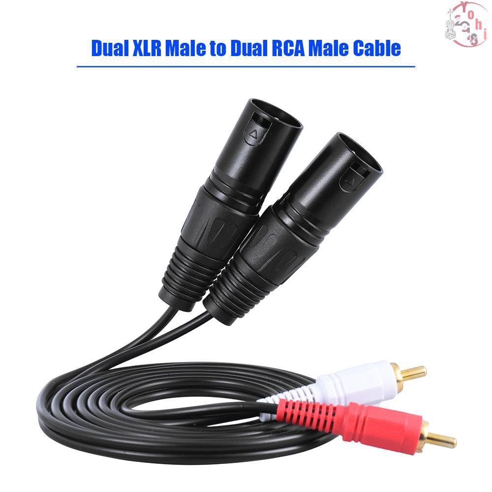 Dây âm thanh 1.5m/5ft Dual XLR Male to Dual RCA Male cho bảng khuếch đại microphone