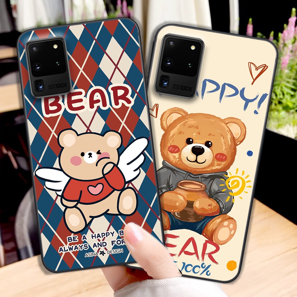 Ốp lưng Samsung S20 / S20 Plus / S20+ / S20 FE / S20 Ultra in hình cute, chú gấu thể thao tinh nghịch cực đáng yêu