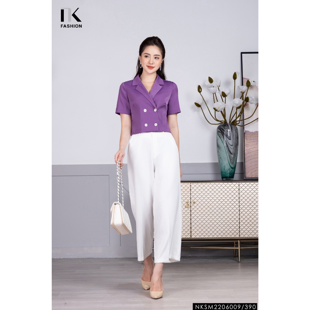 Áo Sơ Mi NK FASHION Thiết Kế Cổ Ve Kết Hợp Cúc Dọc Chất Liệu Nhập Hàn Cao Cấp Thanh Lịch NKSM2206009