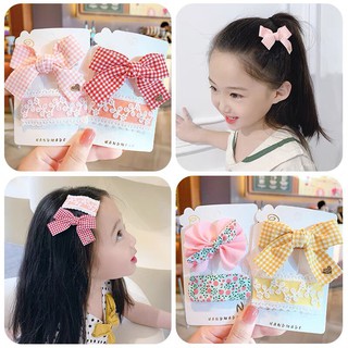 Set dây cột tóc/kẹp tóc nơ vải cho bé phong cách hàn quốc dễ thương