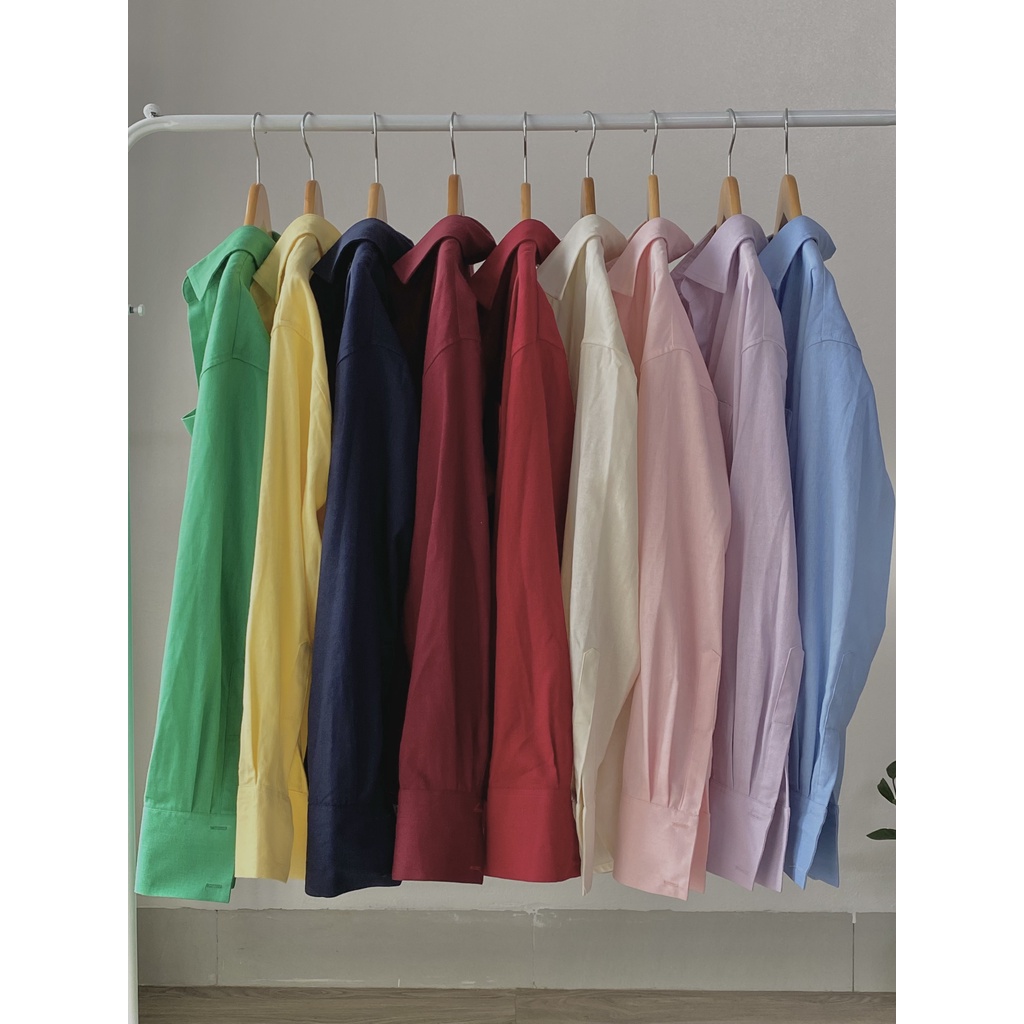 unleashedvn BOYFRIEND LINEN SHIRT - Áo sơ mi form rộng dáng basic dài tay 12 màu, áo sơ mi linen