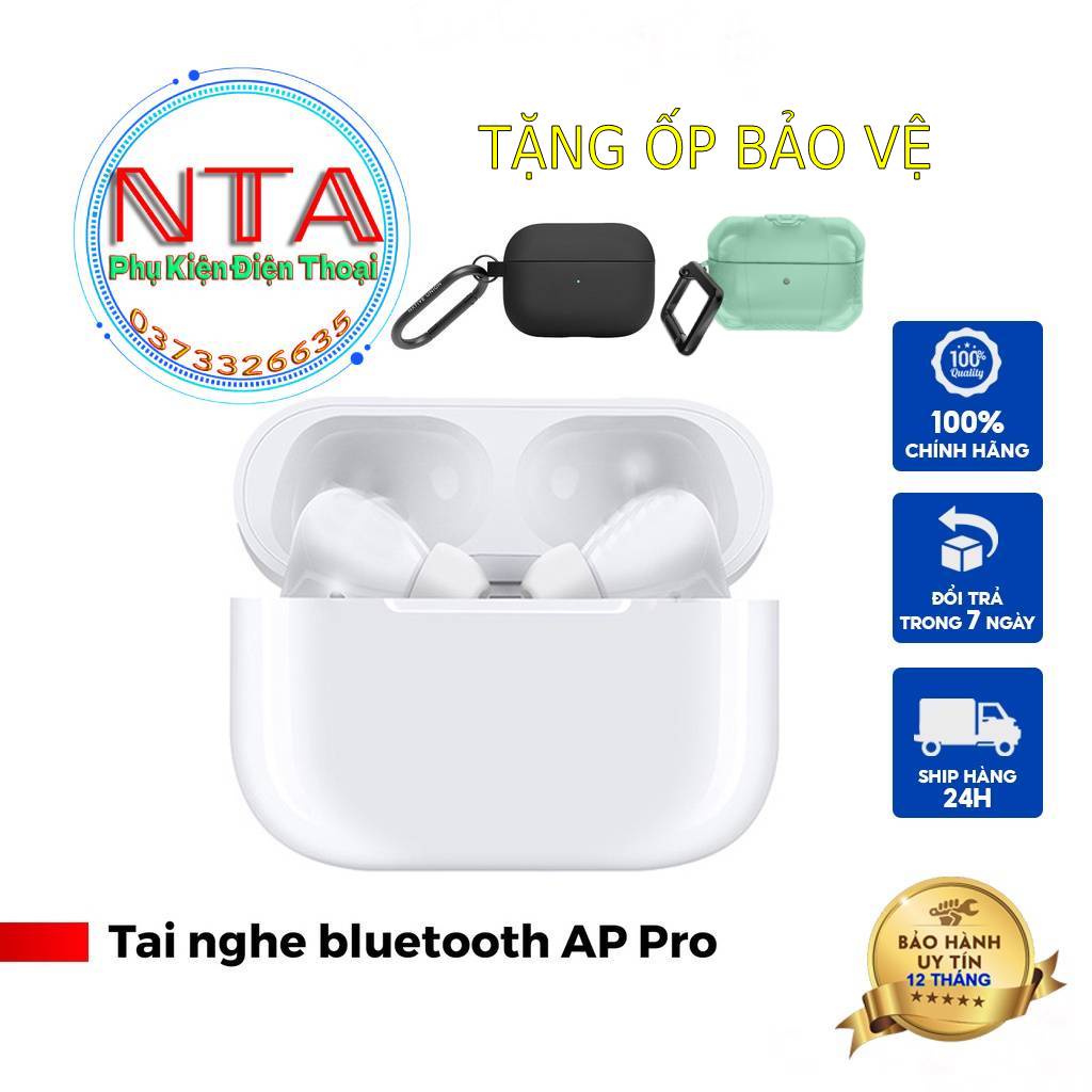 Tai Nghe Bluetooth AP PRO NTA Shop- Tai Nghe Không Dây - Định Vị - Có Mic -Đổi Tên - Chống Ồn - Xuyên Âm