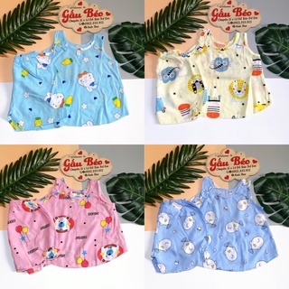 Đồ bộ tole lanh bé gái áo sát nách quần đùi tôn lanh cho bé size: 3-27kgkg