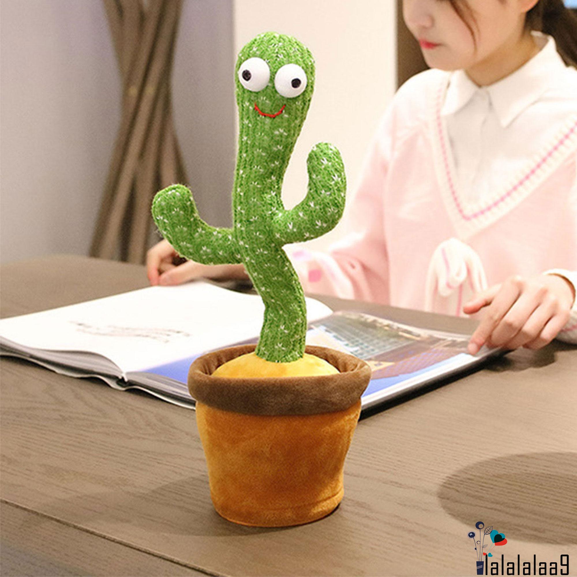 LA-Dancing Cactus Funny Early Childhood Education Electronic Shake Cute Plush Toy (Green)