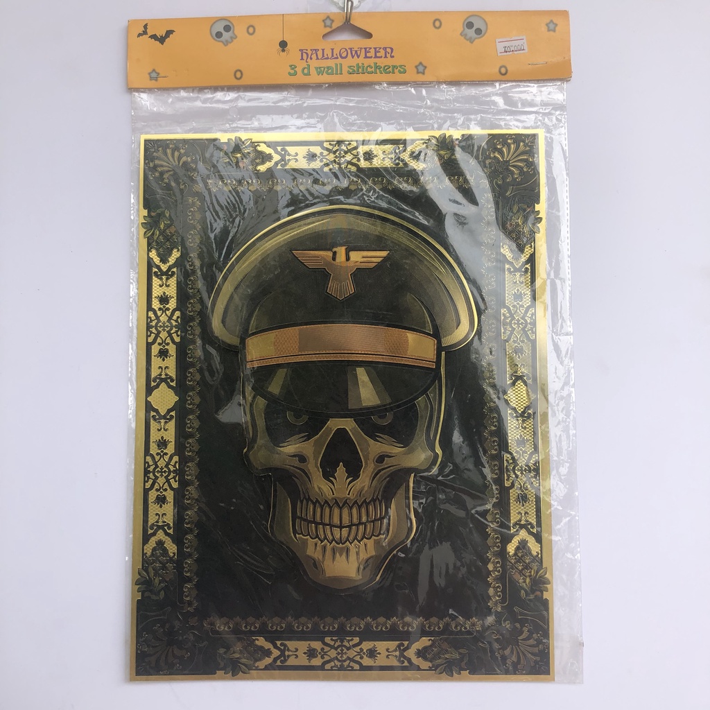 Tranh 3D mẫu đầu lâu treo trang trí Halloween 36cm x 28cm