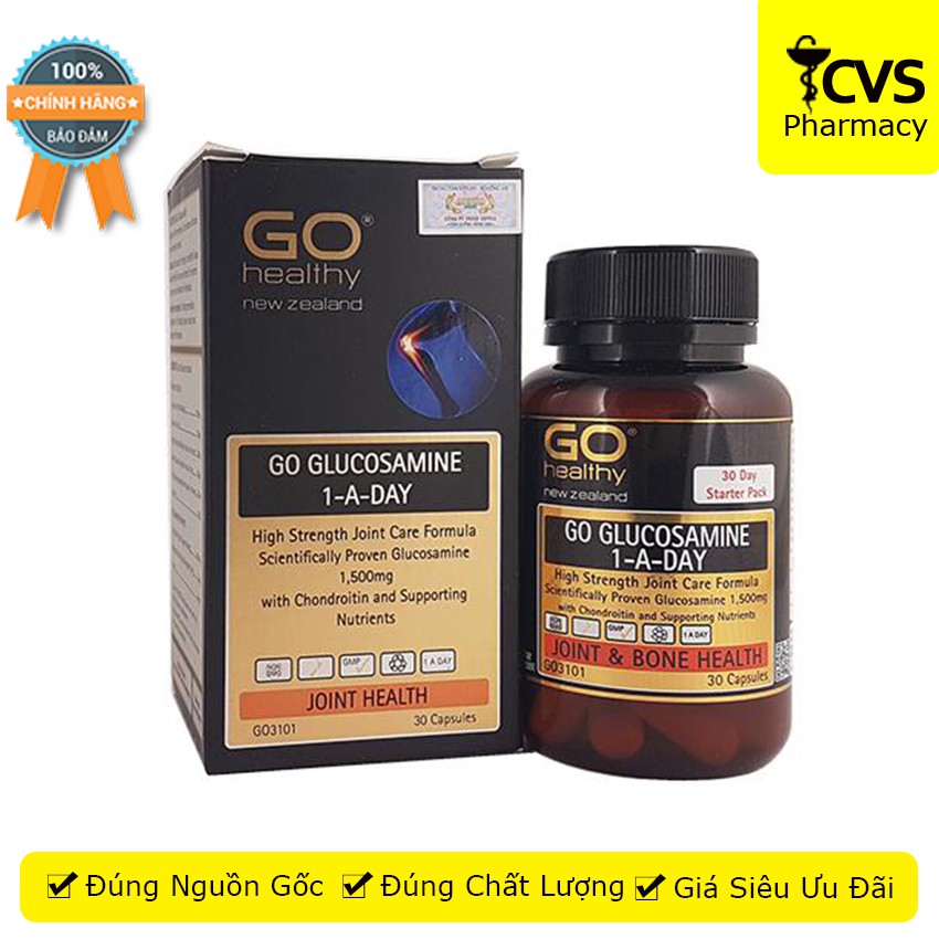 GO Glucosamine 1-A-Day - Hộp 30 viên uống giúp chắc khỏe xương hết thoái hóa khớp - cvspharmacy