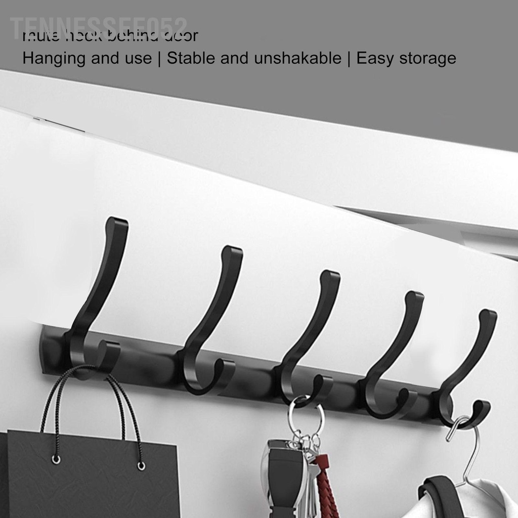 Tennessee052 Móc treo cửa Màu đen tối giản hiện đại 5 tường Phòng tắm bằng nhôm dày Cửa hàng áo