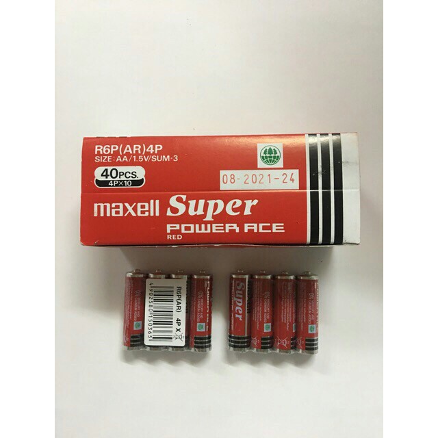 Pin AA maxell hộp 40 viên-pin tiểu đỏ maxell