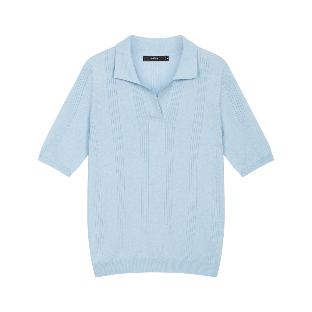 Áo len nữ cổ bẻ ngắn tay 6TE18W045 CANIFA | BigBuy360 - bigbuy360.vn