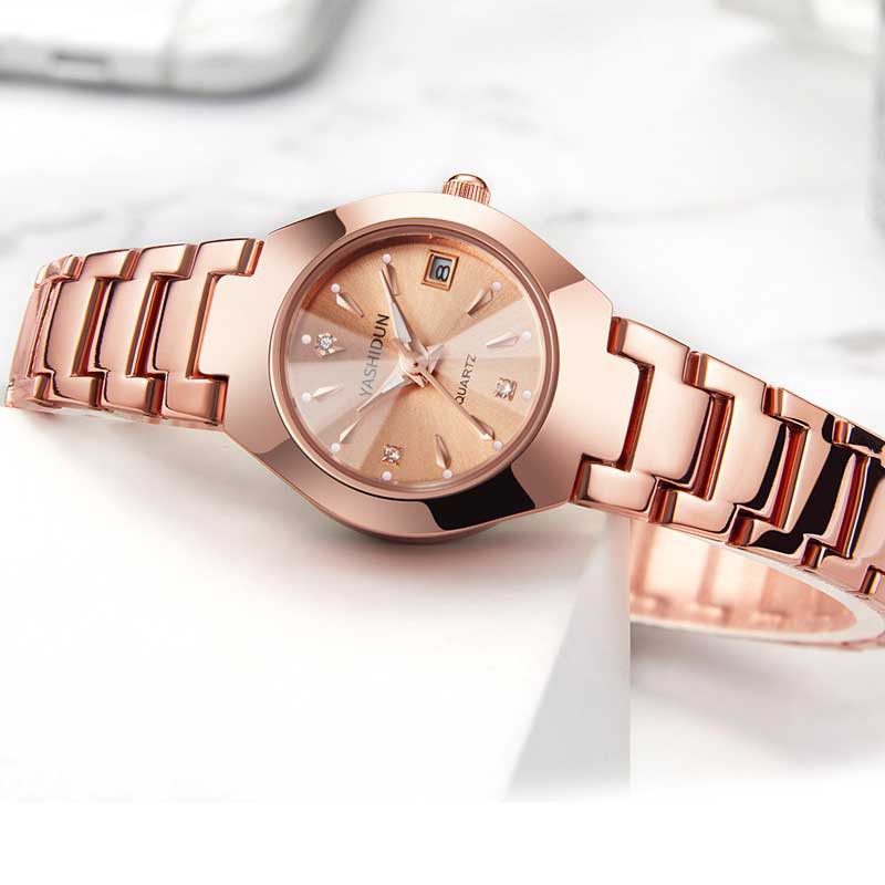 RUIWAY Buy 1 get 1 free (100% original), can wear both men and women, Couple watch with calendar , waterproof,Alloy strap