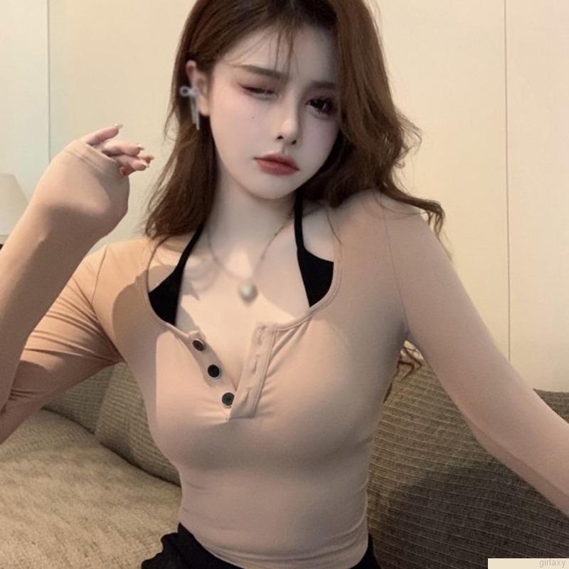 Áo sơ mi tay dài dáng ôm phong cách Hàn Quốc thời trang cho nữ