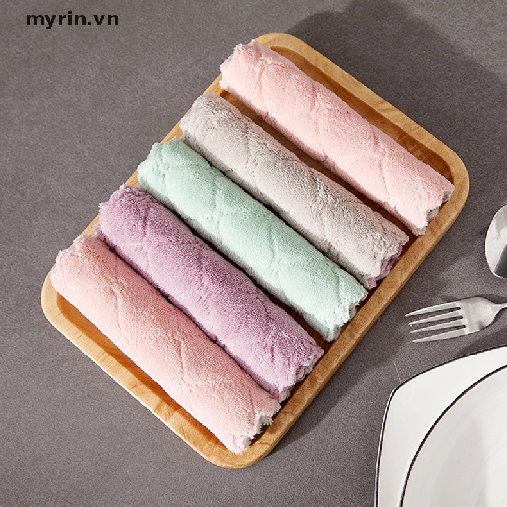 1 Khăn Lau Chén Dĩa Vải Vi Sợi Siêu Thấm Hút