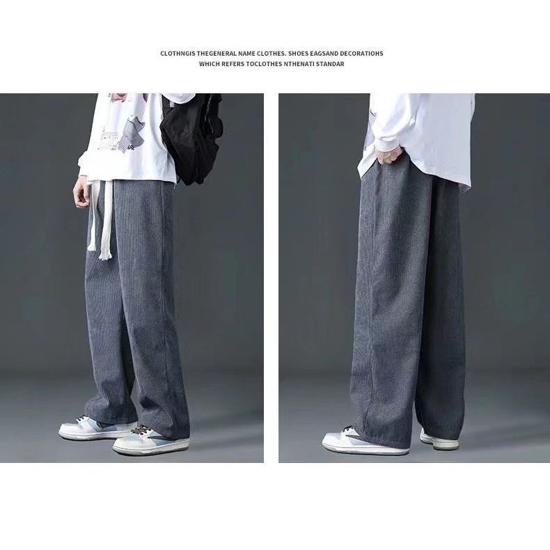 Quần Dài Nam Vải Nhung Ống Rộng Thời Trang Mới