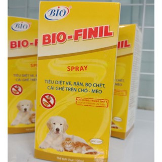 Bio finil 100ml - chai xịt ve, rận bọ chét cho chó mèo