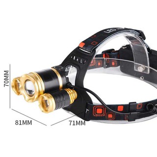 Đèn Pin Đội Đầu 3 Bóng T6 Led Siêu Sáng