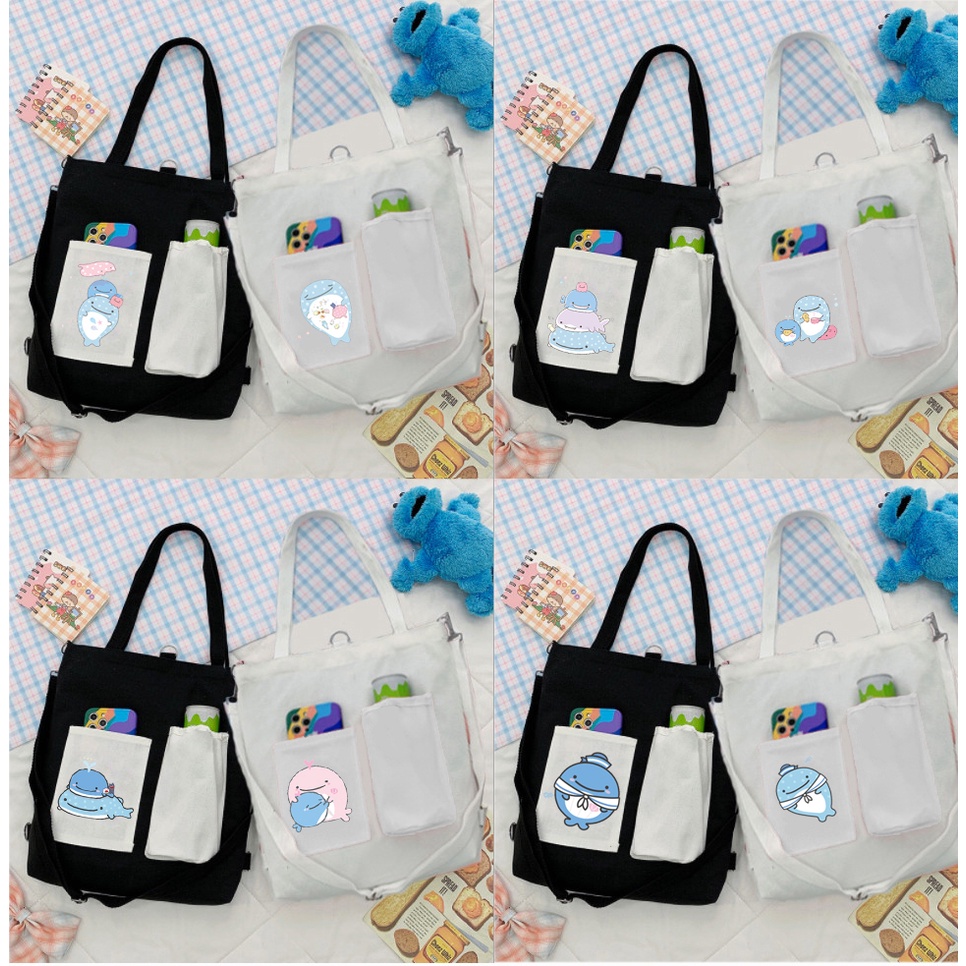 Túi Vải Tote Kiêm Balo doraemon TBL4 totoro vô diện chuột vàng shin  one piece sumikko jinbeisan kero CCS usagyu