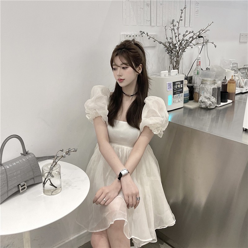 Đầm nữ tay ngắn xòe bồng bềnh tiểu thư Emilyshop ulzzang