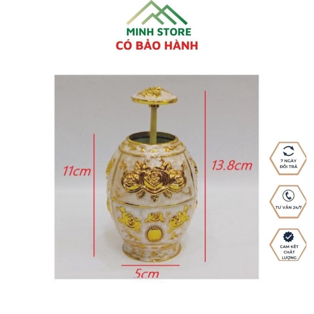 Lọ Đựng Tăm Hoàng Gia Hàng Cao Cấp Nắp Bật
