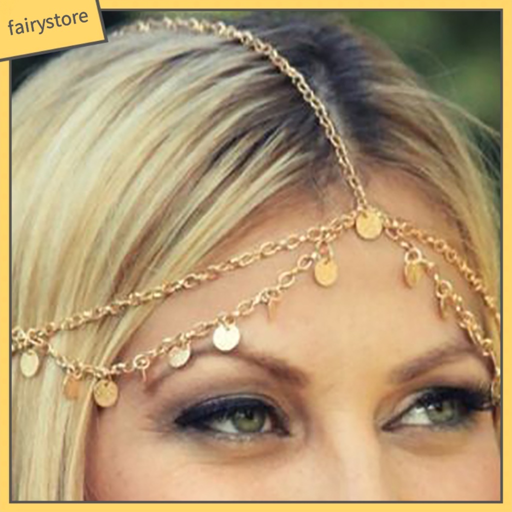 Dây sequin trang trí tóc phong cách bohemian dành cho nữ