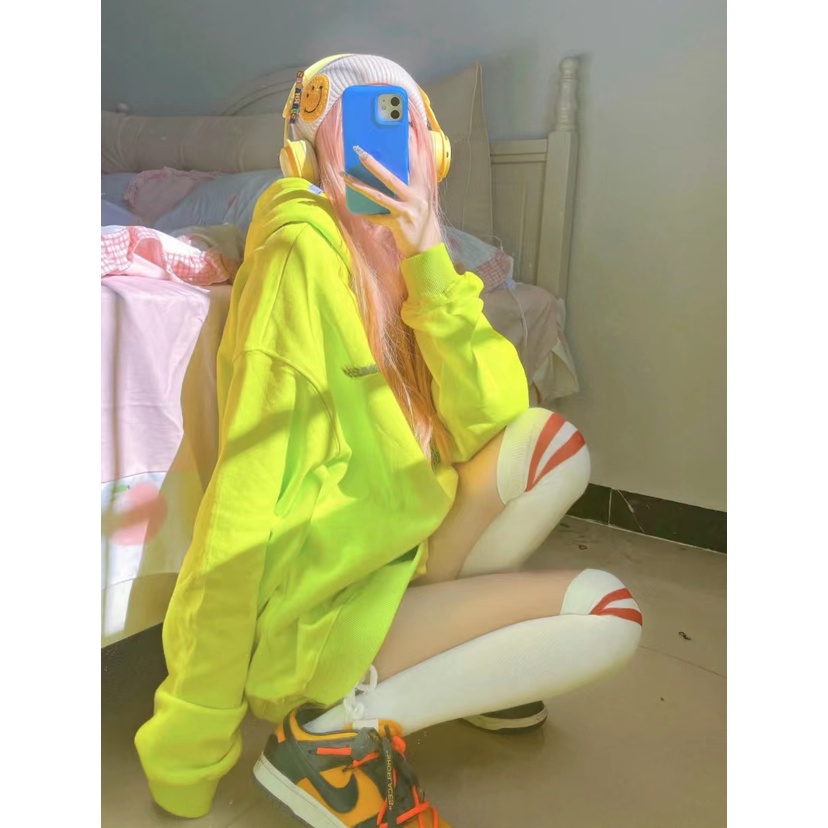 NRVP Áo hoodie nữ tay dài dáng rộng phong cách Hàn Quốc thời trang