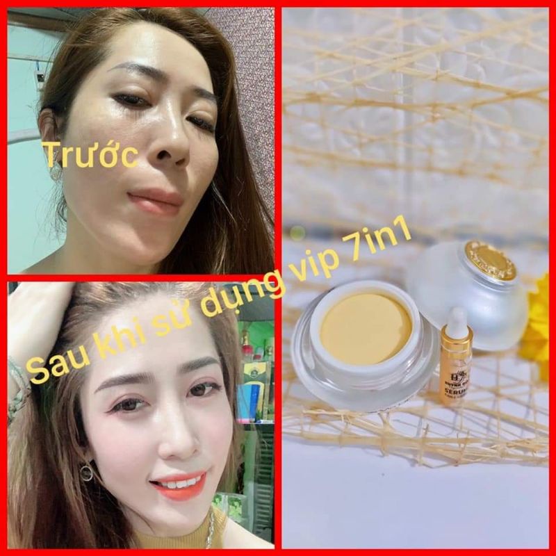 KEM FACE DƯỠNG TRẮNG DA  GIẢM NÁM TÀN NHANG VIP 7IN1 TẶNG 1 SERUM HUỲNH ĐỖ