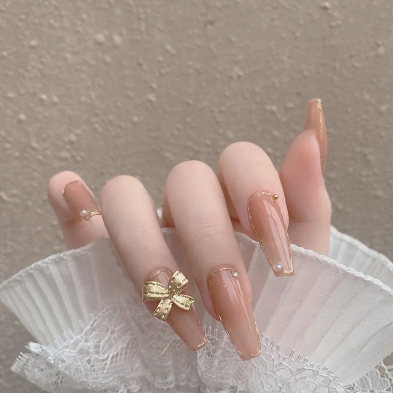 Set 24 móng giả D295, đính đá cao cấp