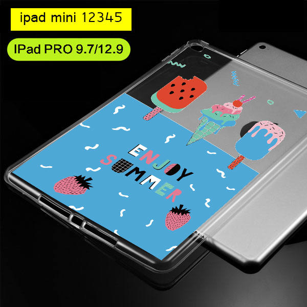 Ốp Máy Tính Bảng Silicon Hình Cây Kem Mùa Hè Cho Ipad 10.2 Mini 4 / 5 Ipad Pro 10.5