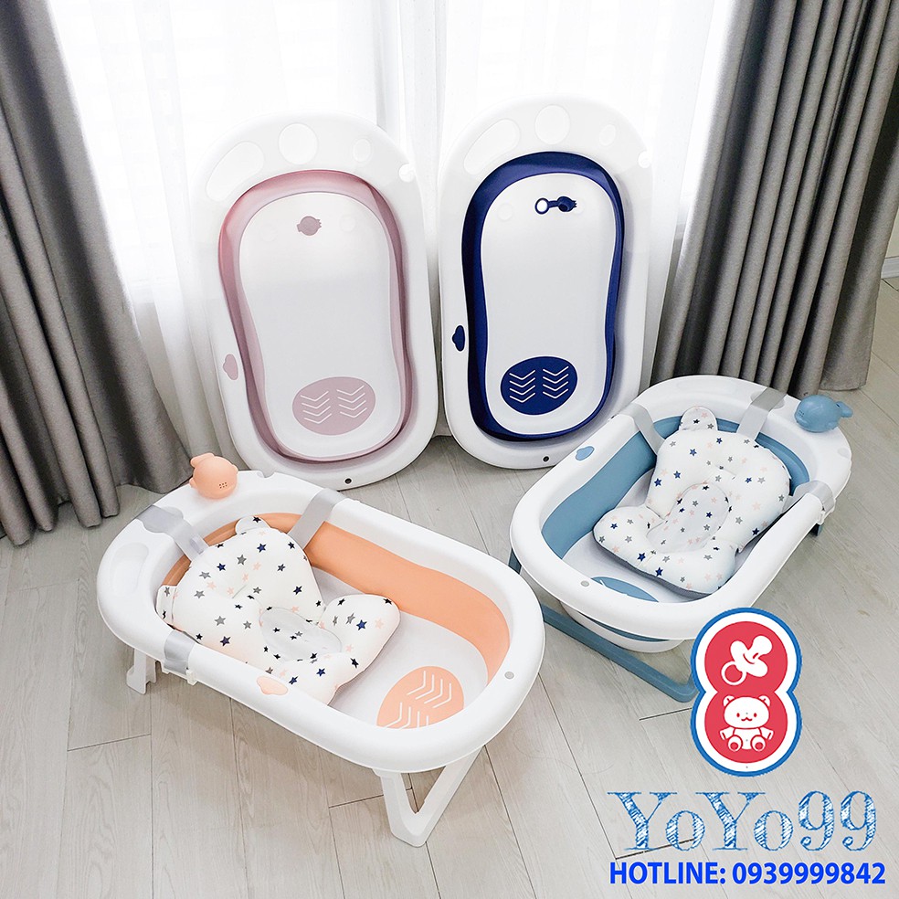 Chậu tắm gấp gọn kèm phao chính hãng Holla hot nhất 2021