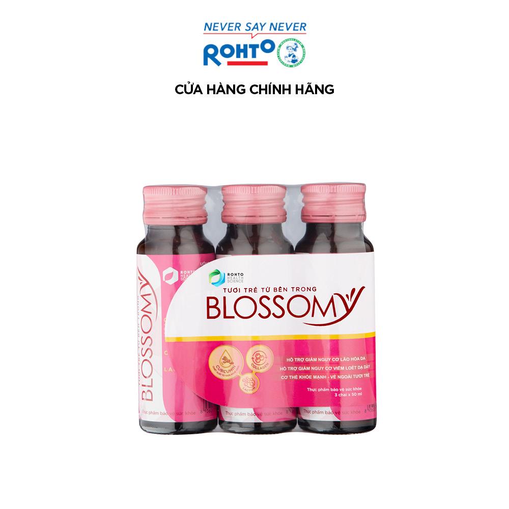 Thực phẩm bảo vệ sức khỏe giúp da sáng đẹp và dạ dày khỏe Blossomy lốc 03 chai x 50ml