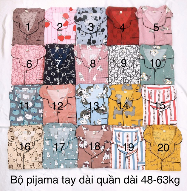 Bộ ngủ pijama tay dài quần dài | WebRaoVat - webraovat.net.vn