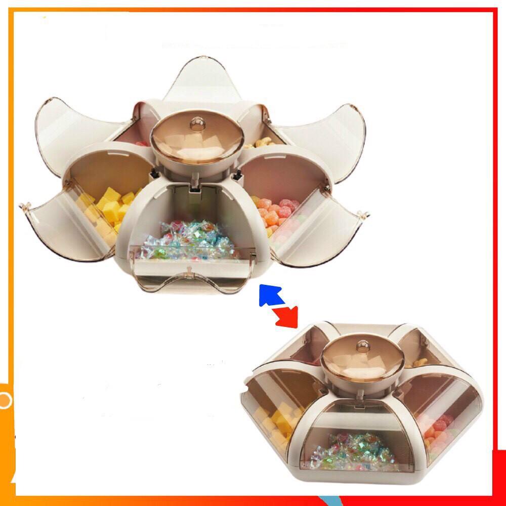 Khay mứt 🥟 FREESHIP 🥟 Hộp bánh mứt ngày tết hoa 6 cánh tự bung phiên bản 2021 - Huy Tưởng