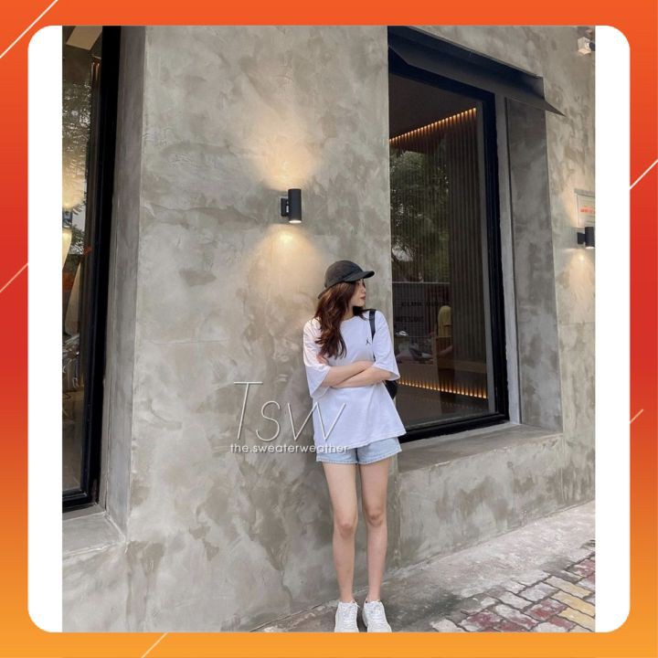 Áo thun unisex tay lỡ form rộng Jordan chất liệu vải cotton cao cấp có hình thêu nét cho nam nữ oversize streetwear