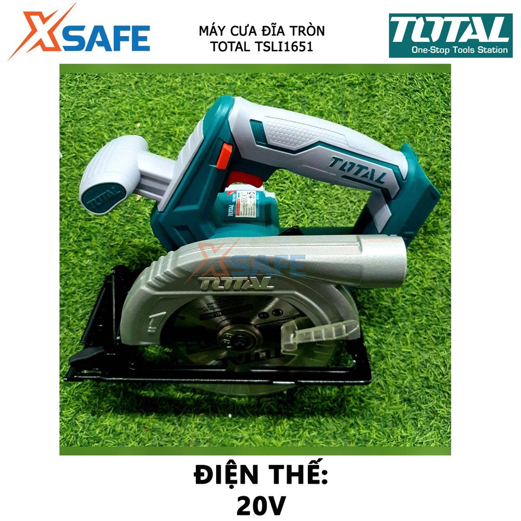 Máy cưa gỗ cầm tay dùng pin 20V TOTAL TSLI1651 Máy cưa đĩa đường kính đĩa 165mm, tốc độ 3800rpm khả năng cắt tối đa 55mm