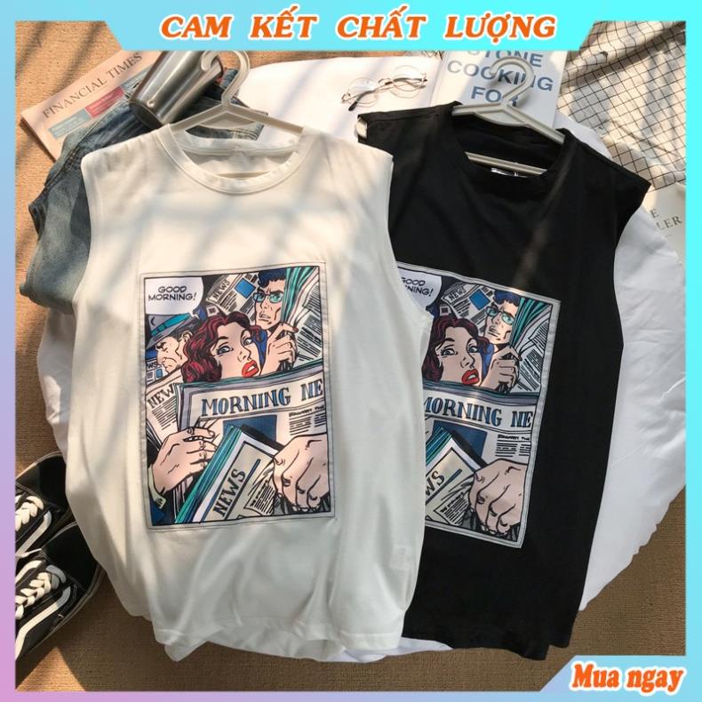 Áo tank top nam nữ, áo ba lỗ thể thao form rộng tập gym cao cấp giá rẻ freeship mã AT09 *