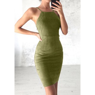 Đầm 2 dây đan dây lưng quyến rũ cho nữ