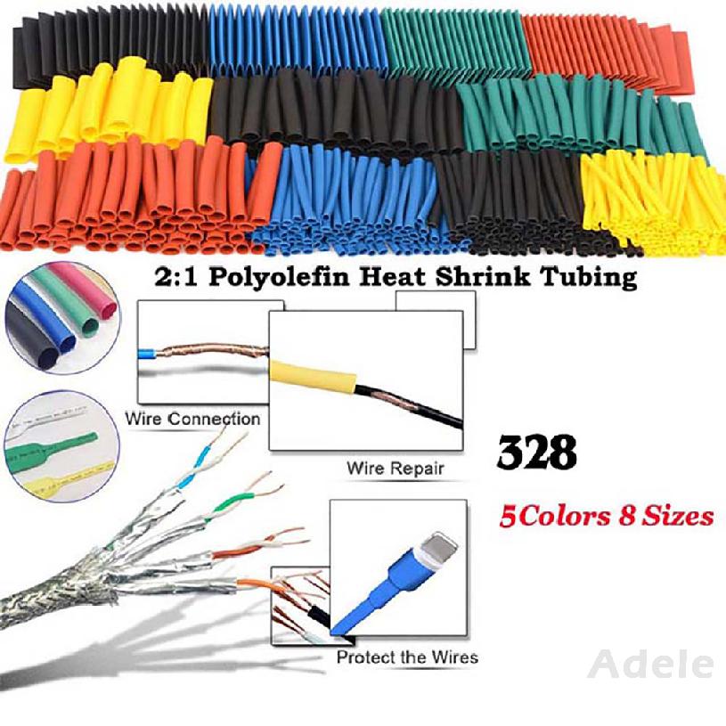 328 CÁI Ba Thông số kỹ thuật Ống co nhiệt Cách nhiệt co Ống ngót Loại tỷ lệ Polyolefin điện tử 2: 1 Bộ dây cáp bọc ống tay áo