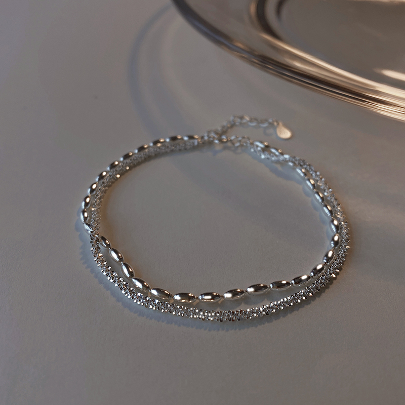 925 Silver Plated Double Layer Fashion Bracelet For Women