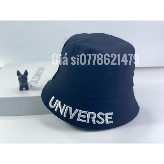 Mũ vành cụp - nón bucket hàn quốc thêu chữ universe sành điệu thời trang nữ