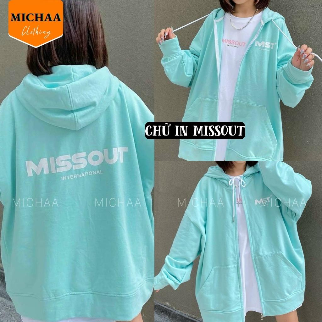 Áo Khoác Hoodie Nỉ MISSOUT Nam Nữ Ulzzang Unisex Dây Kéo Form Rộng - MICHAA