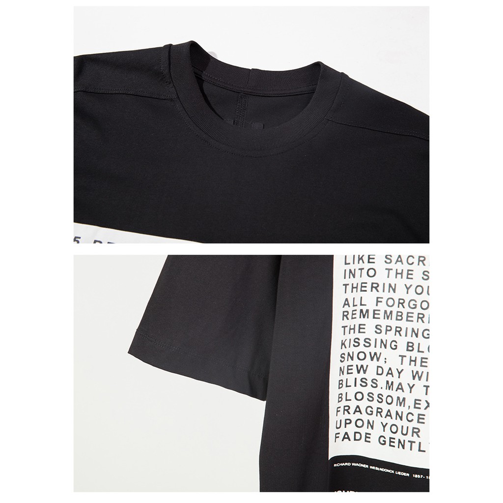 Áo thun ngắn tay Rick Owens DRKSHDW text print oversize T-shirt