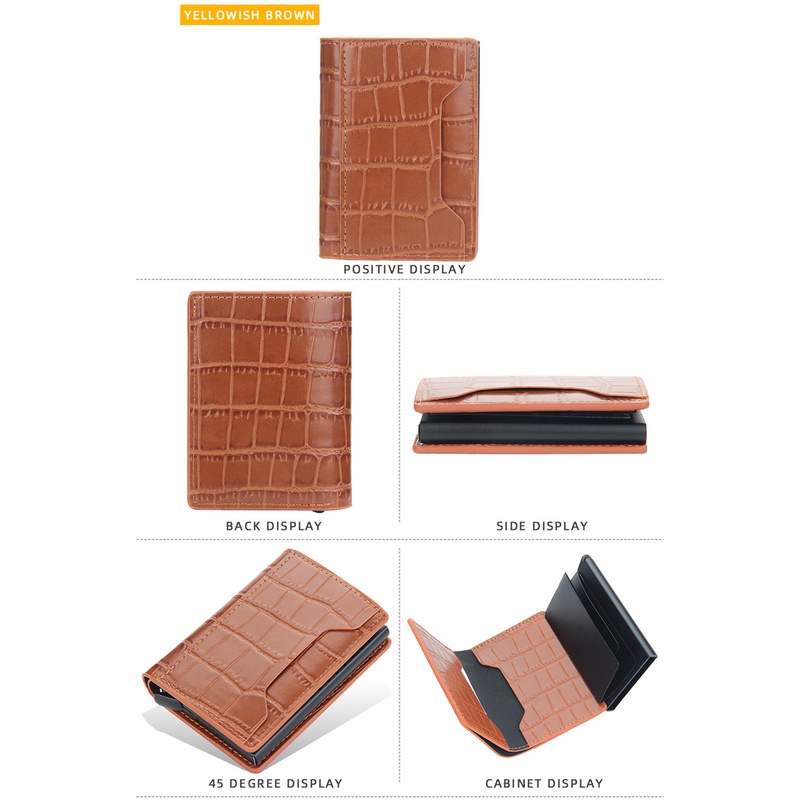 Baellerry Ví Đựng Thẻ Tự Động Bằng Kim Loại Nhôm Phong Cách Âu Mỹ Cho Nam