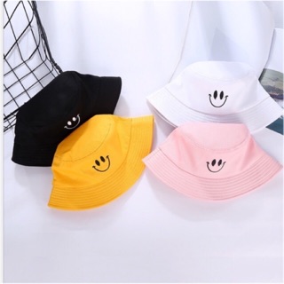 NÓN BUCKET THÊU MẶT CƯỜI NAM NỮ THỜI TRANG