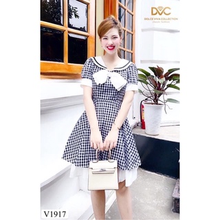 Váy xoè tiểu thư caro - hàng thiết kế dvc