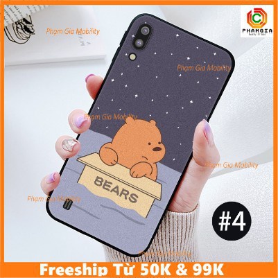 Ốp lưng ép kính Vsmart Live in hình gấu dễ thương