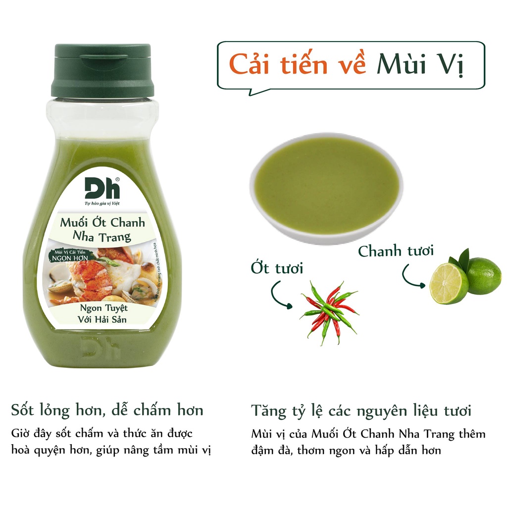 Muối ớt chanh Nha Trang Dh Foods nước chấm hải sản 120/200gr